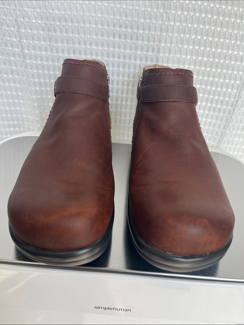 Alegria by PG Lite DYL-882 Brown Leather Ankle Boots Women’s 10.5 Buckle